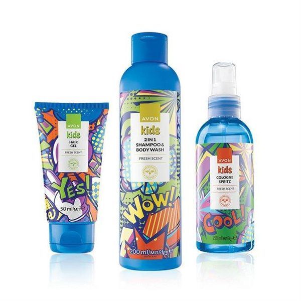 Avon Kids Детский набор 3-в-1 для мальчиков туал. вода 150 мл + шампунь-гель 2в1 200 мл гель для волос 50 мл 1552682 фото